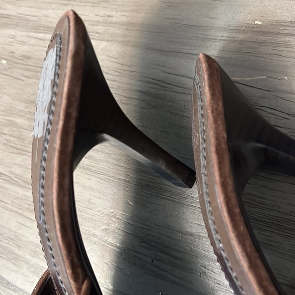 PAOLO PATCHWORK  LEATHER CLOSED TOE SLIDE HEELS VINTAGE SIZE 7 - Picture 12 of 16